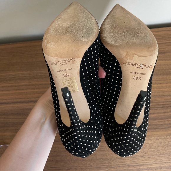 Jimmy Choo Suede Rhinestones Crystals Heels